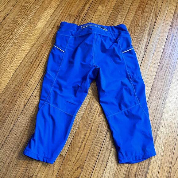 Athleta Leggings Womens Medium Dobby Be Free Knickers Capri Blue Pocket Pants - Picture 1 of 10